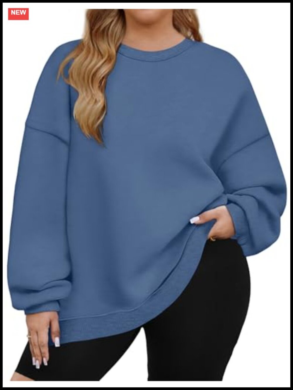 Plus Size Womens Crew Neck Long Sleeve Pullover Sweatshirt Soft Lightweight